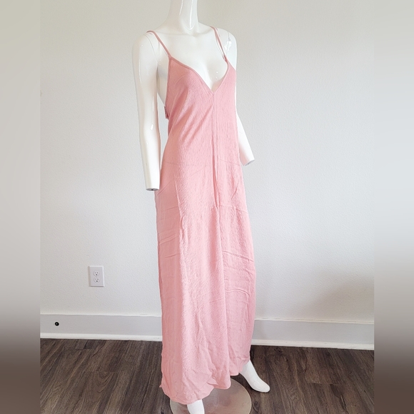 Treasure & Bond Dresses & Skirts - NWT Treasure & Bond Coral Pink Spaghetti Strap Maxi Dress Swim Cover Up Sz XL